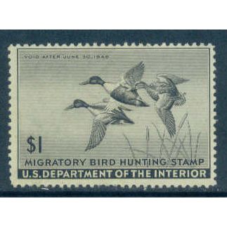 RW12 $1 Shoveller Ducks in Flight Fine MNG NA1696