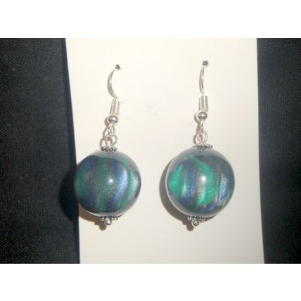 Unique 17mm aurora borealis crystal glass earrings