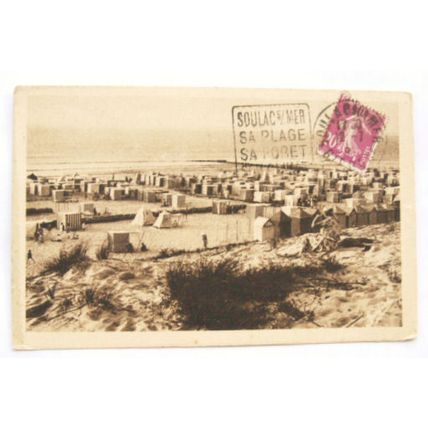 old postcard Soulac sur Mer, La Plage vue des dunes
