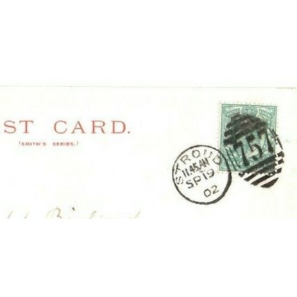 Postcard Entrance to the Churchyard Evesham + STROUD 757 Duplex Postmark 1902