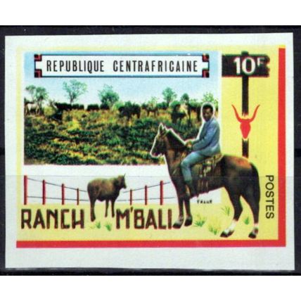 Central Africa 132 MNH Horses Imperf Ranch M'Bali Equine Zayix Stamps 0125M0110