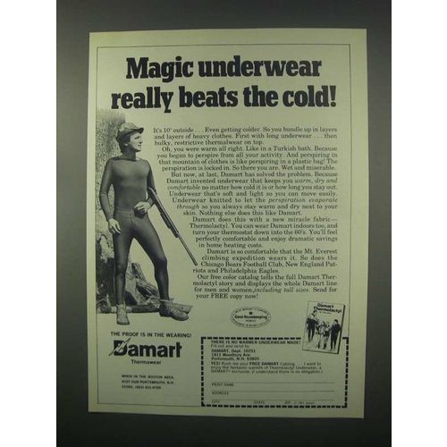 1981 Damart Underwear Ad - Magic Beats The Cold
