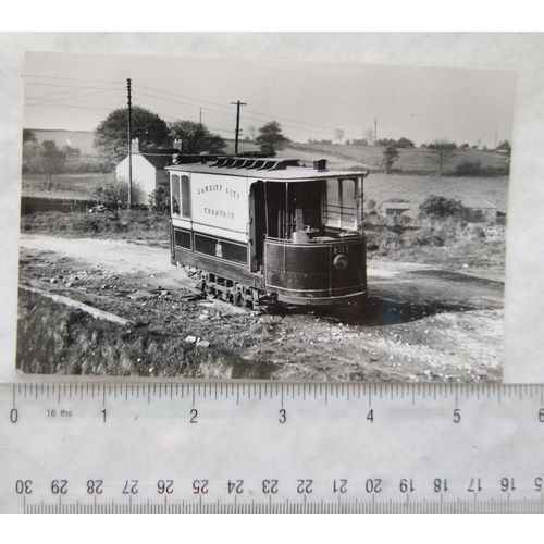 Photo Cardiff Water Car Tram no.131 at Crich Museum Site