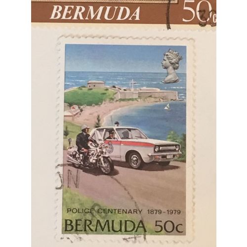 Bermuda 1979 Police 50c Car 7 Motorcycle Used SG 412 Sc 388 postage stamp