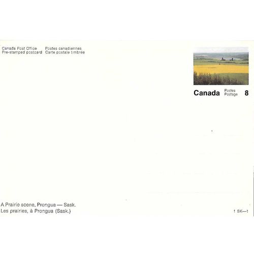 Canada #VC 96 Set 1-SK-1 Postal Card MINT Prongus, SK