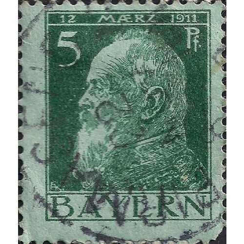 GERMANY, BAVARIA, Ludwig III profile, blue 1916, 5Pf, #2