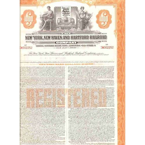 CT New Haven Stock Certificate Company: New York, New Haven and Hartford R~124