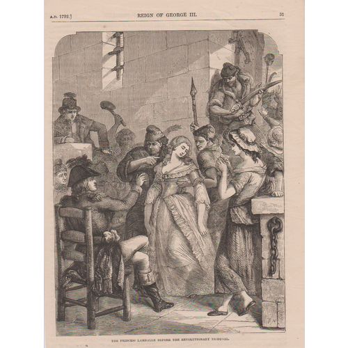 Print 1863 unframed Princess Lamballe before the Revolutionary Tribunal