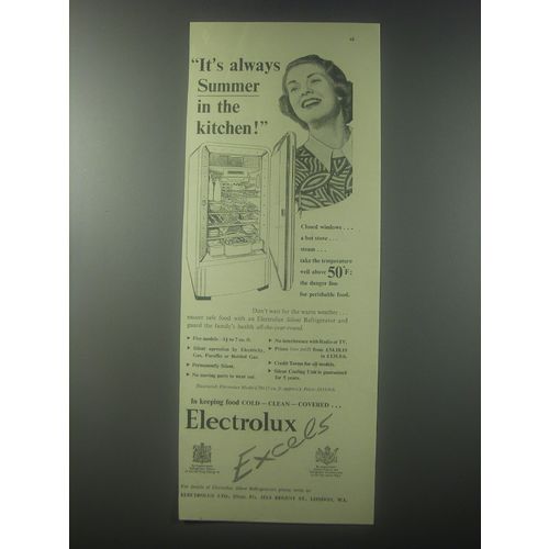 1954 Electrolux Refrigerator Ad - It's always summer in the kitchen