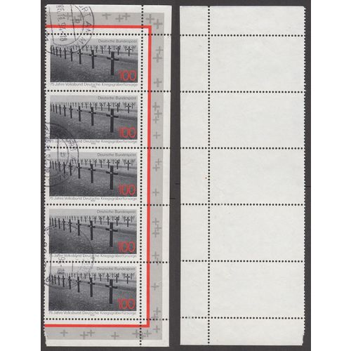 Germany 1994, German Graves Abroad issue, vert strip 5. Scott #1875. Used