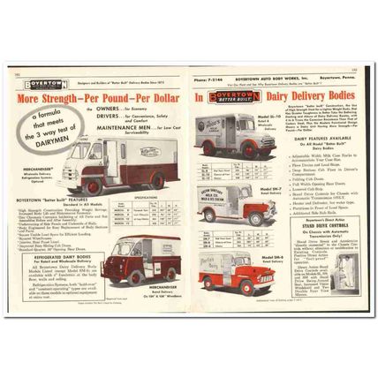 Boyertown Auto Body Works Inc 1956 vintage dairy catalog delivery
