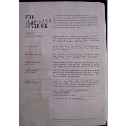 The Joan Baez Songbook 1966 - 66 songs - illustrations - No Front Cover - POP