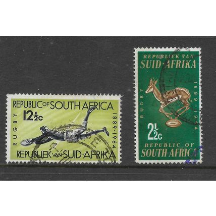 SOUTH AFRICA 1964 ANNIV SOUTH AFRICAN RUGBY BOARD SG252/253 SET 2 VAL FINE USED