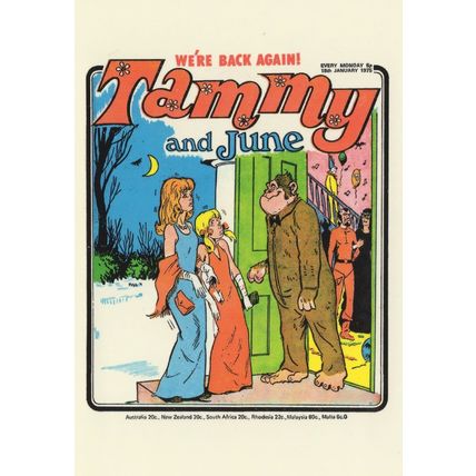 1970s Fancy Dress Party Clown Bearsuit Tammy 1970s Comic Postcard