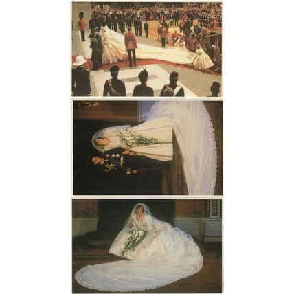 Princess Diana Wedding Dress Train 3x Stunning Postcard s