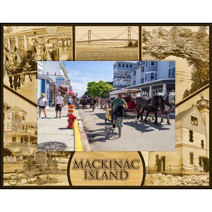 Mackinac Island Michigan Laser Engraved Wood Picture Frame Landscape (8 x 10)