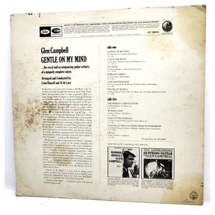 Glenn Campbell - Gentle on my Mind 1967 LP Vinyl Record Album Capitol ST2809