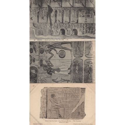 Thebes Egyptian Old Kings Relief Mural RaHetep 3x Postcard s