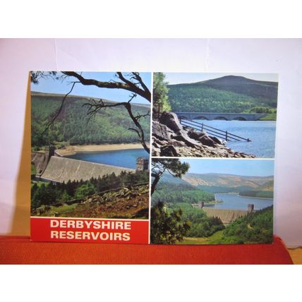DERBYSHIRE RESERVOIRS unused postcard by E T W Dennis dated 1989 #
