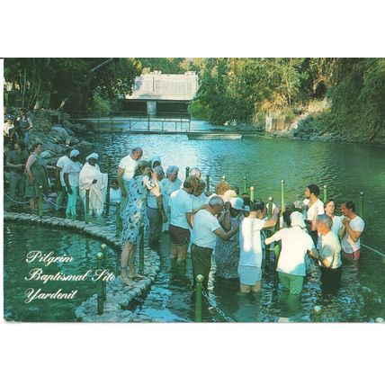 Israel Postcard 1992 - Baptism On River Jordan