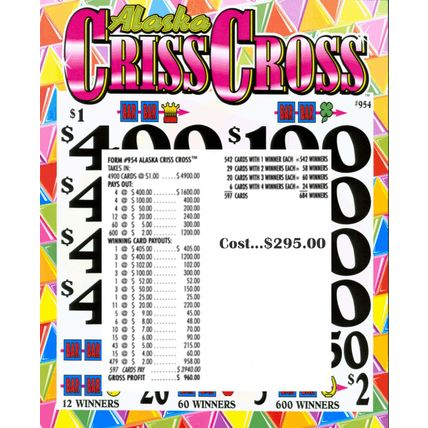 Pull Tabs break-open 3W Tickets 4900 ALASKA CRISS CROSS instants