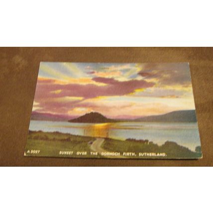 J.B White Postcard -Sunset over Dornoch Firth - Sutherland / Highland
