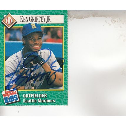 KEN GRIFFEY JR 1990 AUTOGRAPHED SEATTLE MARINERS HOF WORLD HOME RUN CHAMPION