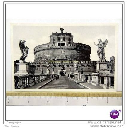 SANTÂ‹ ANGELO BRIDGE AND CASTLE, ROME, ITALY, Postcard, 1937, Postcard
