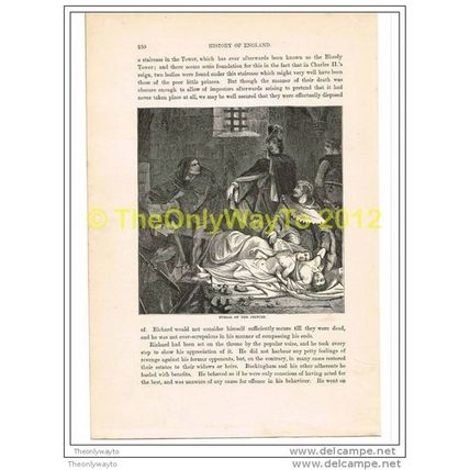 BURIAL OF THE PRINCES c1480, Book Illustration (Print), 1890