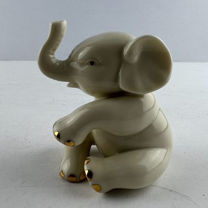 Lenox China Elephant Figurine White and Gold Vintage Collectible