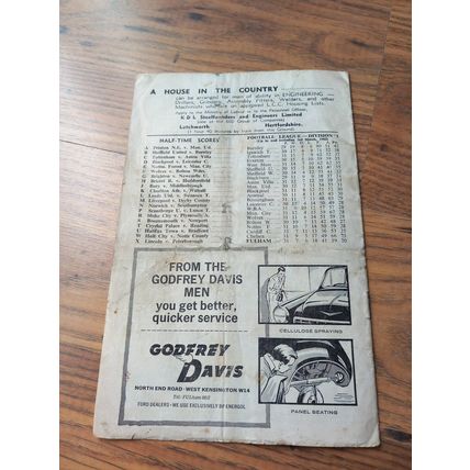 1961/62 Fulham vs Blackburn - FA Cup Querter Final, 10/3/1962 ** FREE P&P **
