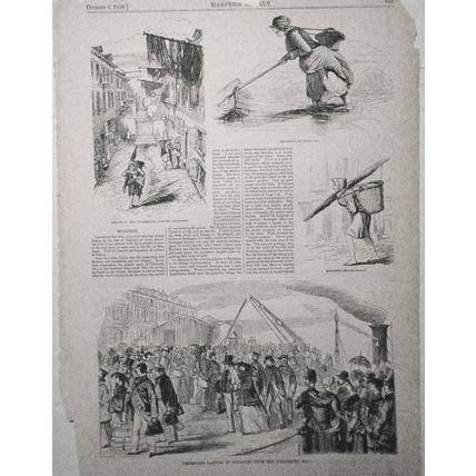 Boulogne .. Story & 4 Prints - Harper's Weekly - October 2, 1858 Original