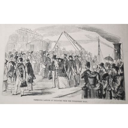 Boulogne .. Story & 4 Prints - Harper's Weekly - October 2, 1858 Original