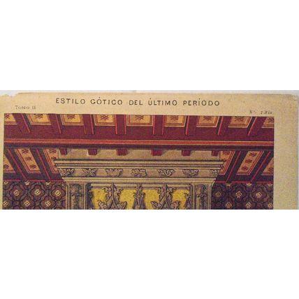 Chimenea : Estilo Gotico del Ultimo Periodo - litho ca 1890, J. Seix, Barcelona