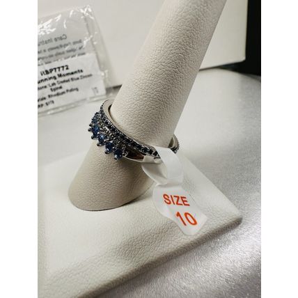 NIB Bomb Party Sz10 Revealed Ring RBP7772 Stunning Moments LC Blue Zircon Spinel