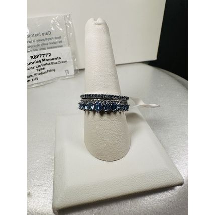 NIB Bomb Party Sz10 Revealed Ring RBP7772 Stunning Moments LC Blue Zircon Spinel