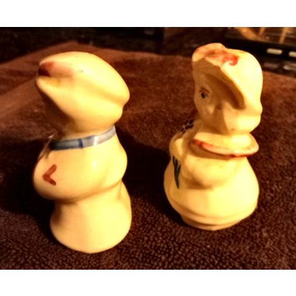 Old Vintage Shawnee Salt & Pepper Shakers Boy Blue & Bo Peep 3 1/2" Tall 1940s