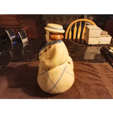 Old Vintage Cookie Jar Shawnee Dutch Boy W/Blue Strips Pants 11 3/4" Tall 1940's