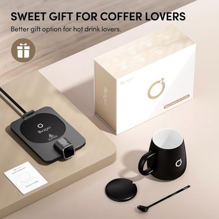 Smart Heated Coffee Mug Warmer & Mug Set - Heated Coffee Warmer with Auto Shut O