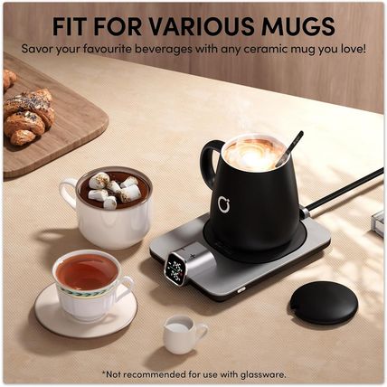 Smart Heated Coffee Mug Warmer & Mug Set - Heated Coffee Warmer with Auto Shut O