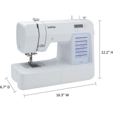 Brother CS5055 Computerized Sewing Machine, 60 Built-In Stitches, LCD Display, 7