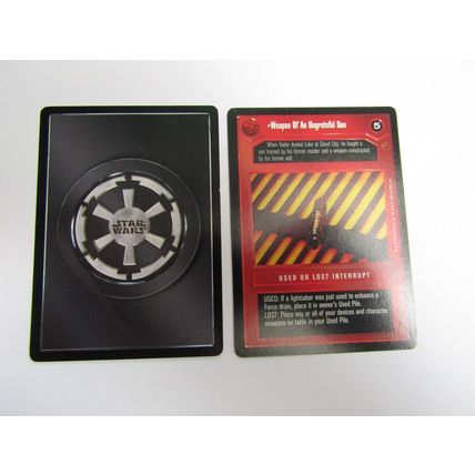 Star Wars 1997 Cloud City Decipher CCG B/B Card Weapon of a Ungrateful Son DS