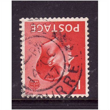 GREAT BRITAIN 1936 SG 458i ED VIII 1d SCARLET WMK INVERTED FINE USED #4