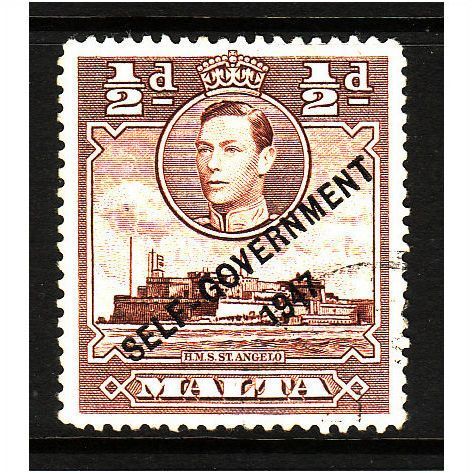 MALTA 1948 SG 235 1/2d RED BROWN SELF GOVERNMENT FINE USED #4
