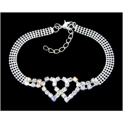 Rhinestone Crystal Silver Plated Bangle Bracelet Wedding Party Jewellery 1333