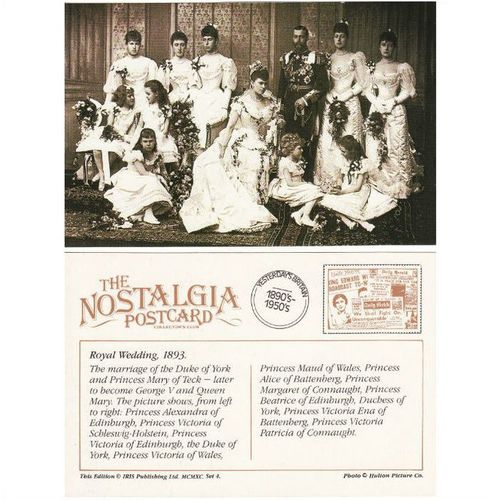 Postcard Duke of York Princess Mary Wedding 1893 King George V Tec
