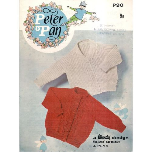 BABY'S CARDIGANS Wendy design Peter Pan no P90 vintage =