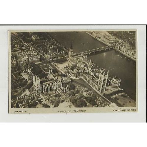 LONDON Houses Of Parliament Aerial Postcard by Avro Series