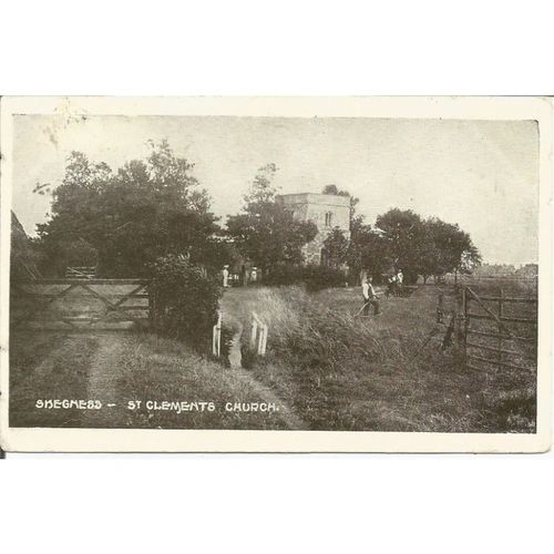 NICELY ANIMATED PRINTED POSTCARD St.CLEMENTS CHURCH SKEGNESS LINCOLNSHIRE (586)