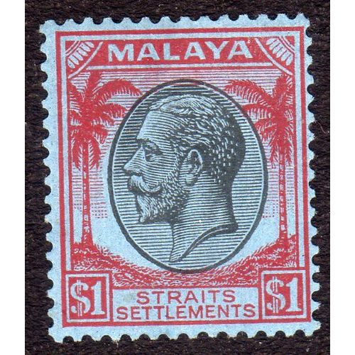 MALAYA STRAITS SETTLEMENTS Sg272 $1 Black & Red/Blue Lightly M/Mint (G178)